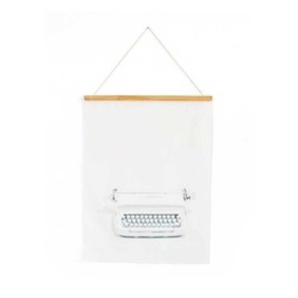 Minted Wall Tapestry The Typewriter With Magnetic Tapestry Bar 18" x 24"